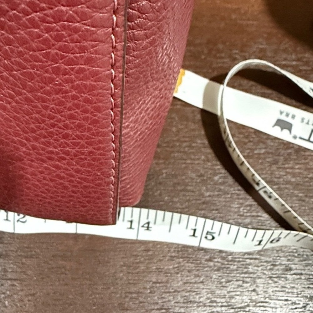 Coach Pebble Leather Satchel Burgundy Gold Hardware Top Handle Crossbody Bag - Picture 8 of 10